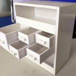 White cardboard chest of drawers