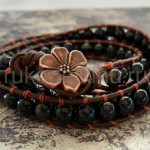 DIY bracelet made of leather cord and beads for beginners