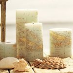 Decoupage candles using geographic maps - a luxurious idea for an interior in boho, rustic and eco style