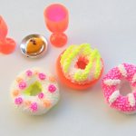 Food for Barbie dolls made of plasticine: donuts