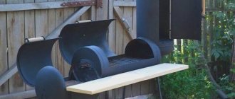 photo: smoker barbecue smokehouse made from gas cylinders