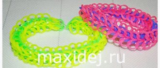 How to weave a bracelet from rubber bands on a slingshot step by step for beginners