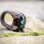 ring made of wood and epoxy resin