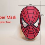 Paper Spider-Man mask: dimensions in centimeters