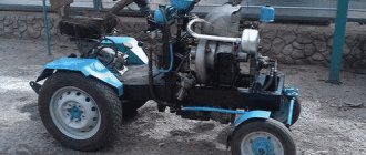 Do-it-yourself mini tractor with an Oka engine
