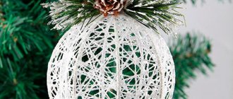 The photo shows - Unusual decor: balls made of threads, fig. New Year&#39;s ball 