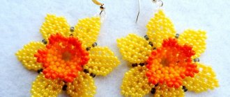 Beaded daffodil: master class on how to make parallel weaving