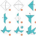 Folding diagram of a simple dove