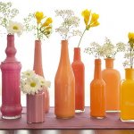 DIY bright vases made from glass bottles: paint from the inside