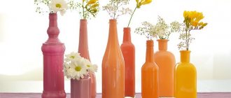 DIY bright vases made from glass bottles: paint from the inside